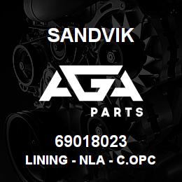 69018023 Sandvik LINING - NLA - C.OPCO ITEM | AGA Parts