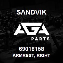 69018158 Sandvik ARMREST, RIGHT | AGA Parts
