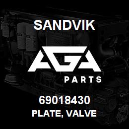 69018430 Sandvik PLATE, VALVE | AGA Parts