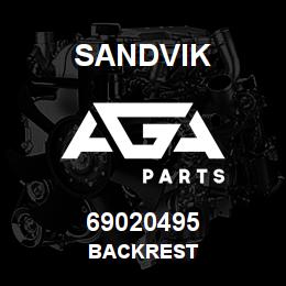 69020495 Sandvik BACKREST | AGA Parts