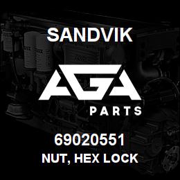 69020551 Sandvik NUT, HEX LOCK | AGA Parts