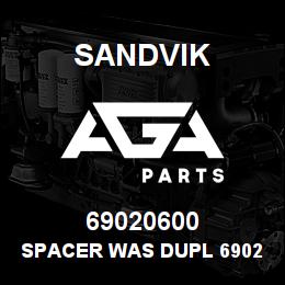 69020600 Sandvik SPACER WAS DUPL 69020611 | AGA Parts