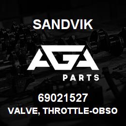 69021527 Sandvik VALVE, THROTTLE-OBSOLETE SEE NOTES | AGA Parts