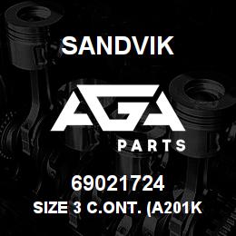 69021724 Sandvik SIZE 3 C.ONT. (A201K3 C.A) | AGA Parts