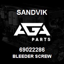 69022286 Sandvik BLEEDER SCREW | AGA Parts