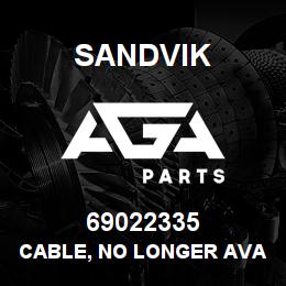 69022335 Sandvik CABLE, NO LONGER AVAILABLE | AGA Parts