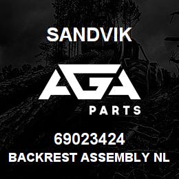 69023424 Sandvik BACKREST ASSEMBLY NLA | AGA Parts