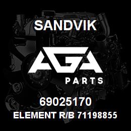69025170 Sandvik ELEMENT R/B 71198855 RB | AGA Parts