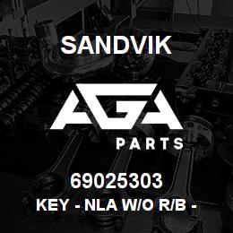 69025303 Sandvik KEY - NLA W/O R/B - NO DWG - IN.V VPN | AGA Parts