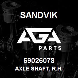 69026078 Sandvik AXLE SHAFT, R.H. | AGA Parts