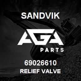 69026610 Sandvik RELIEF VALVE | AGA Parts