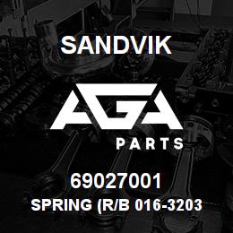 69027001 Sandvik SPRING (R/B 016-32037) RB | AGA Parts