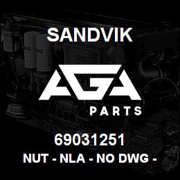 69031251 Sandvik NUT - NLA - NO DWG - IN.V VPN | AGA Parts