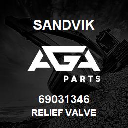 69031346 Sandvik RELIEF VALVE | AGA Parts