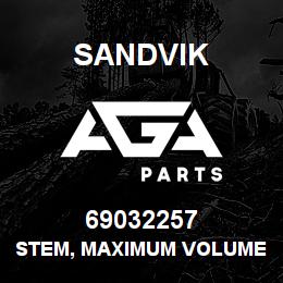 69032257 Sandvik STEM, MAXIMUM VOLUME STOP KIT | AGA Parts