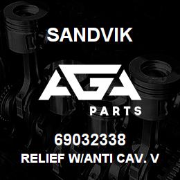 69032338 Sandvik RELIEF W/ANTI CAV. VALVE KIT | AGA Parts