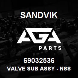 69032536 Sandvik VALVE SUB ASSY - NSS T-TEXT | AGA Parts