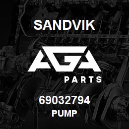 69032794 Sandvik PUMP | AGA Parts