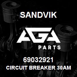 69032921 Sandvik CIRCUIT BREAKER 30AMP | AGA Parts