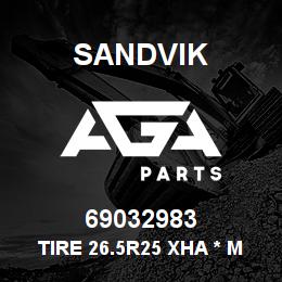 69032983 Sandvik TIRE 26.5R25 XHA * MICH | AGA Parts