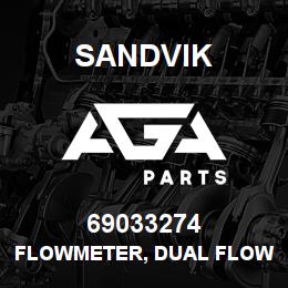 69033274 Sandvik FLOWMETER, DUAL FLOW RANGE | AGA Parts