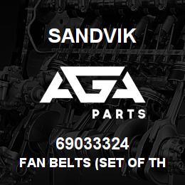 69033324 Sandvik FAN BELTS (SET OF THREE) | AGA Parts