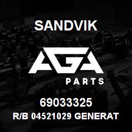 69033325 Sandvik R/B 04521029 GENERATOR ASS'Y 24 V. RB | AGA Parts