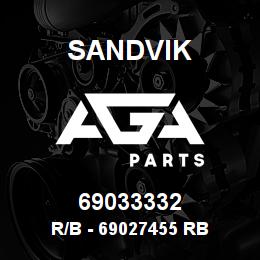 69033332 Sandvik R/B - 69027455 RB | AGA Parts