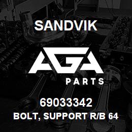 69033342 Sandvik BOLT, SUPPORT R/B 64136069 RB | AGA Parts