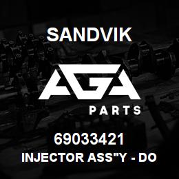 69033421 Sandvik INJECTOR ASS'Y - DO NOT REPACKAGE | AGA Parts