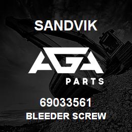 69033561 Sandvik BLEEDER SCREW | AGA Parts