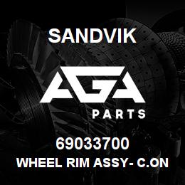 69033700 Sandvik WHEEL RIM ASSY- C.ONESTOGA (OBSOLETE) | AGA Parts