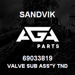 69033819 Sandvik VALVE SUB ASS'Y TNDM PILOT | AGA Parts