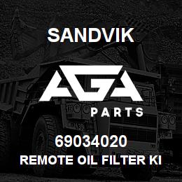 69034020 Sandvik REMOTE OIL FILTER KIT | AGA Parts