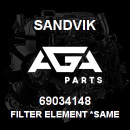 69034148 Sandvik FILTER ELEMENT *SAME THAN 88122929RB | AGA Parts