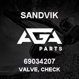 69034207 Sandvik VALVE, CHECK | AGA Parts
