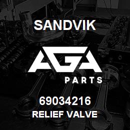 69034216 Sandvik RELIEF VALVE | AGA Parts