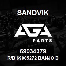 69034379 Sandvik R/B 69005272 BANJO BOLT RB | AGA Parts