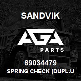 69034479 Sandvik SPRING CHECK (DUPL.USE 69033466) | AGA Parts