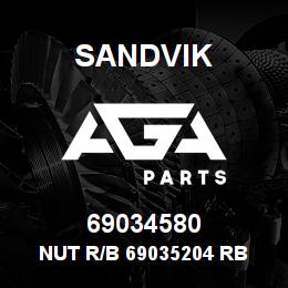 69034580 Sandvik NUT R/B 69035204 RB | AGA Parts