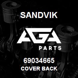 69034665 Sandvik COVER BACK | AGA Parts