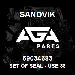 69034683 Sandvik SET OF SEAL - USE 88219719 (DUPL) RB | AGA Parts
