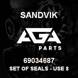 69034687 Sandvik SET OF SEALS - USE 88220229 (DUPL) RB | AGA Parts