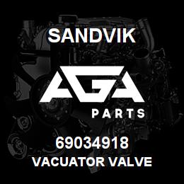 69034918 Sandvik VACUATOR VALVE | AGA Parts