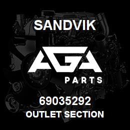 69035292 Sandvik OUTLET SECTION | AGA Parts