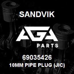 69035426 Sandvik 10MM PIPE PLUG (JIC) | AGA Parts