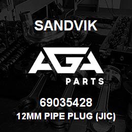 69035428 Sandvik 12MM PIPE PLUG (JIC) | AGA Parts