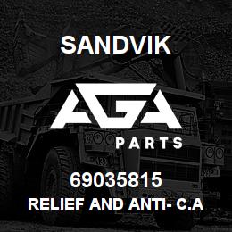 69035815 Sandvik RELIEF AND ANTI- C.AVITATION CHECK | AGA Parts