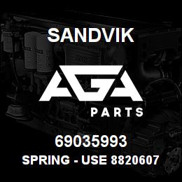 69035993 Sandvik SPRING - USE 88206079 (DUPL) RB | AGA Parts
