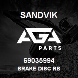 69035994 Sandvik BRAKE DISC RB | AGA Parts